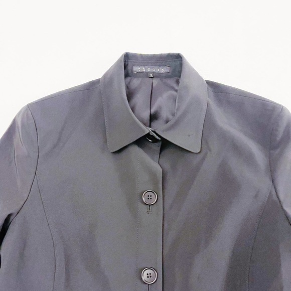 Theory Black Button Down Blazer Jacket with Collar SZ12 - Picture 9 of 11